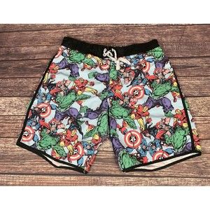 Marvel Comics Hero Swim Trunk Board Shorts Captain America Hulk Iron Man Thor XL